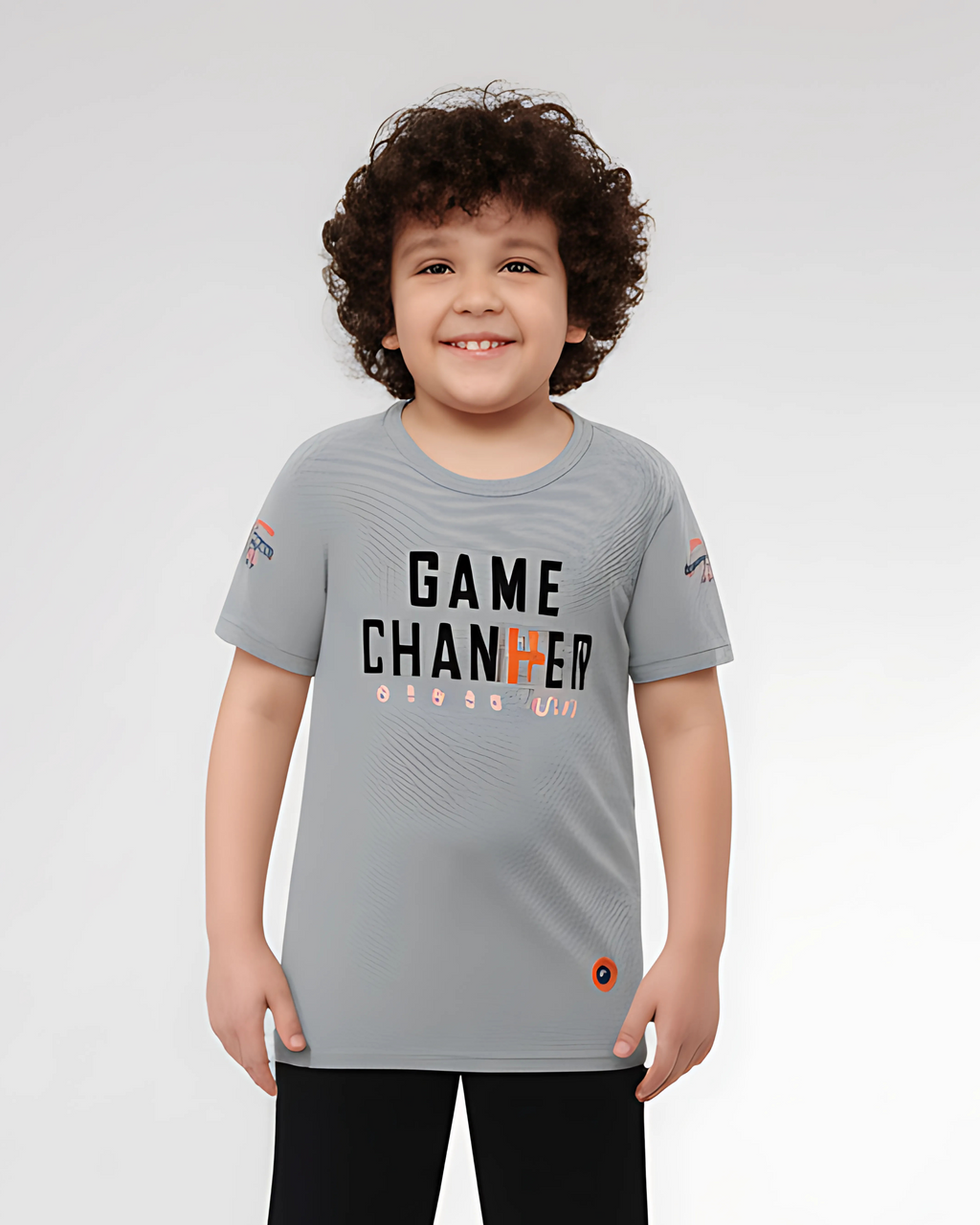 printed grey t-shirt for kids