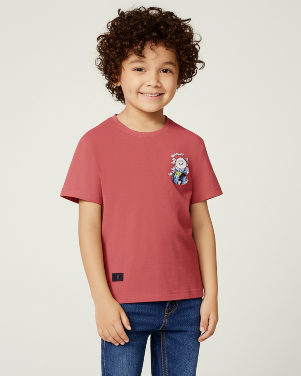 Red panda printed boys tshirt for 8-12 years