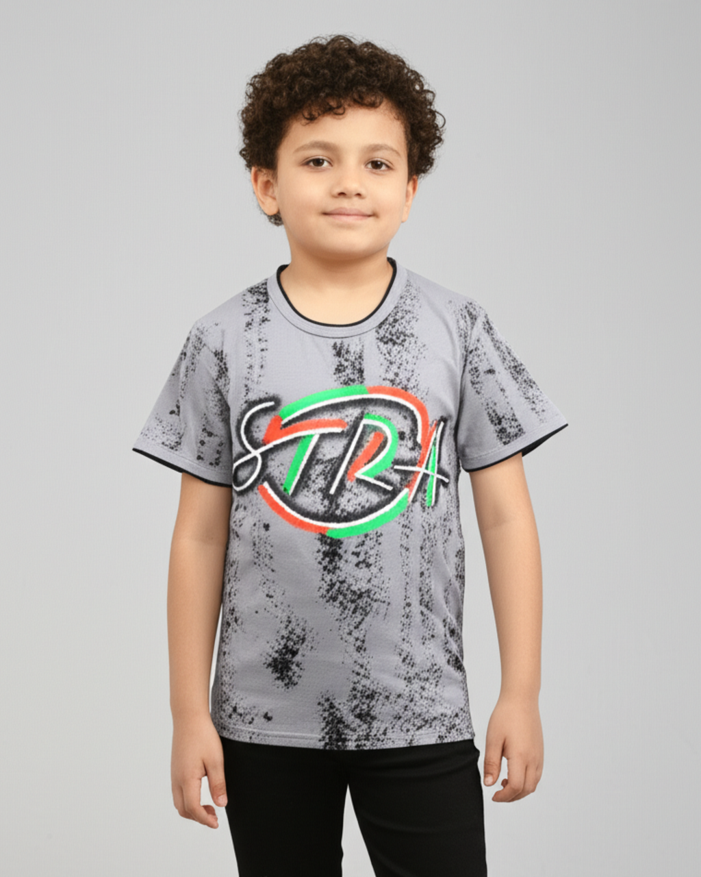 Boys Printed T-Shirt Neon Printed Cotton