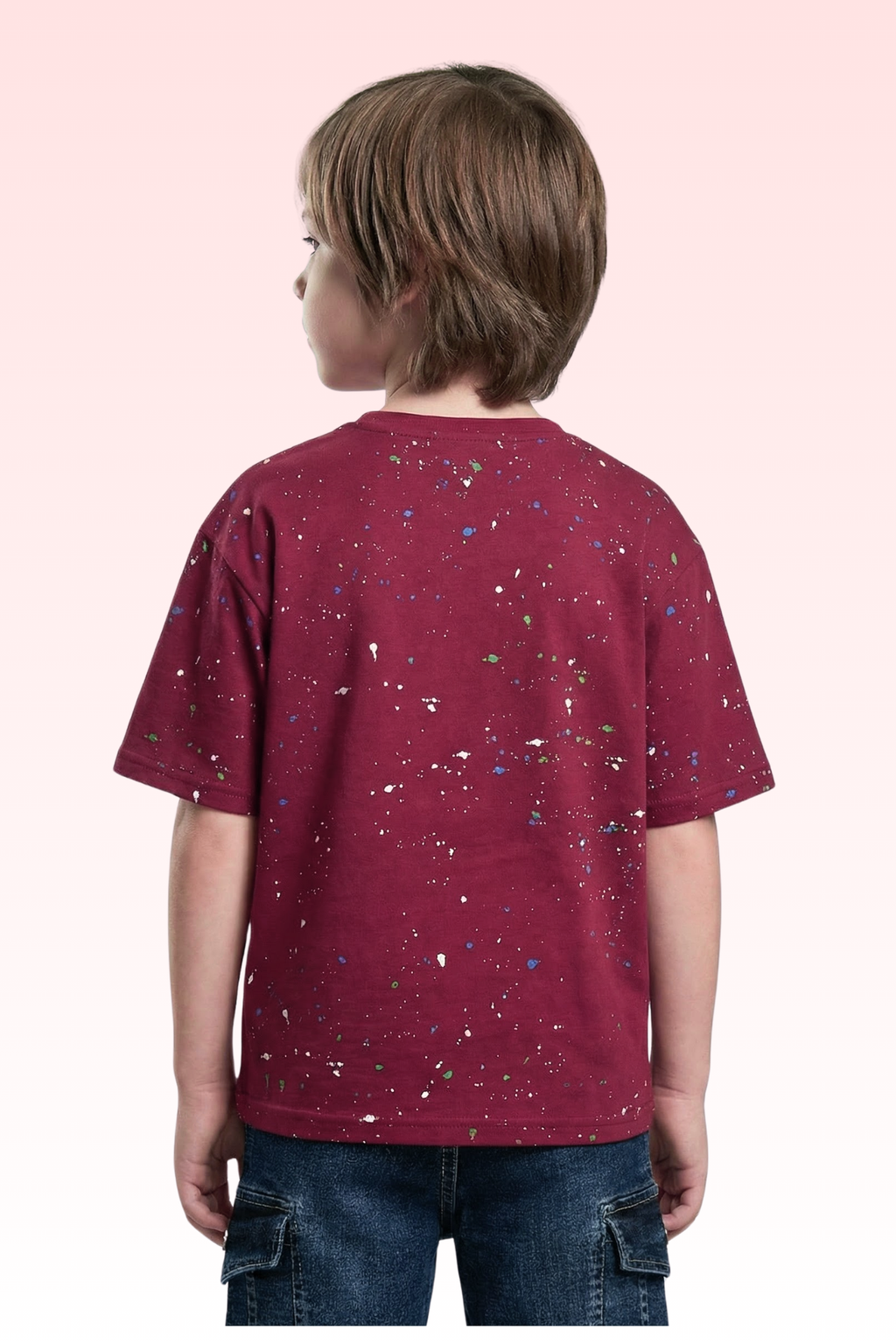 Oversize Purple Animated Print T-shirt for Boys