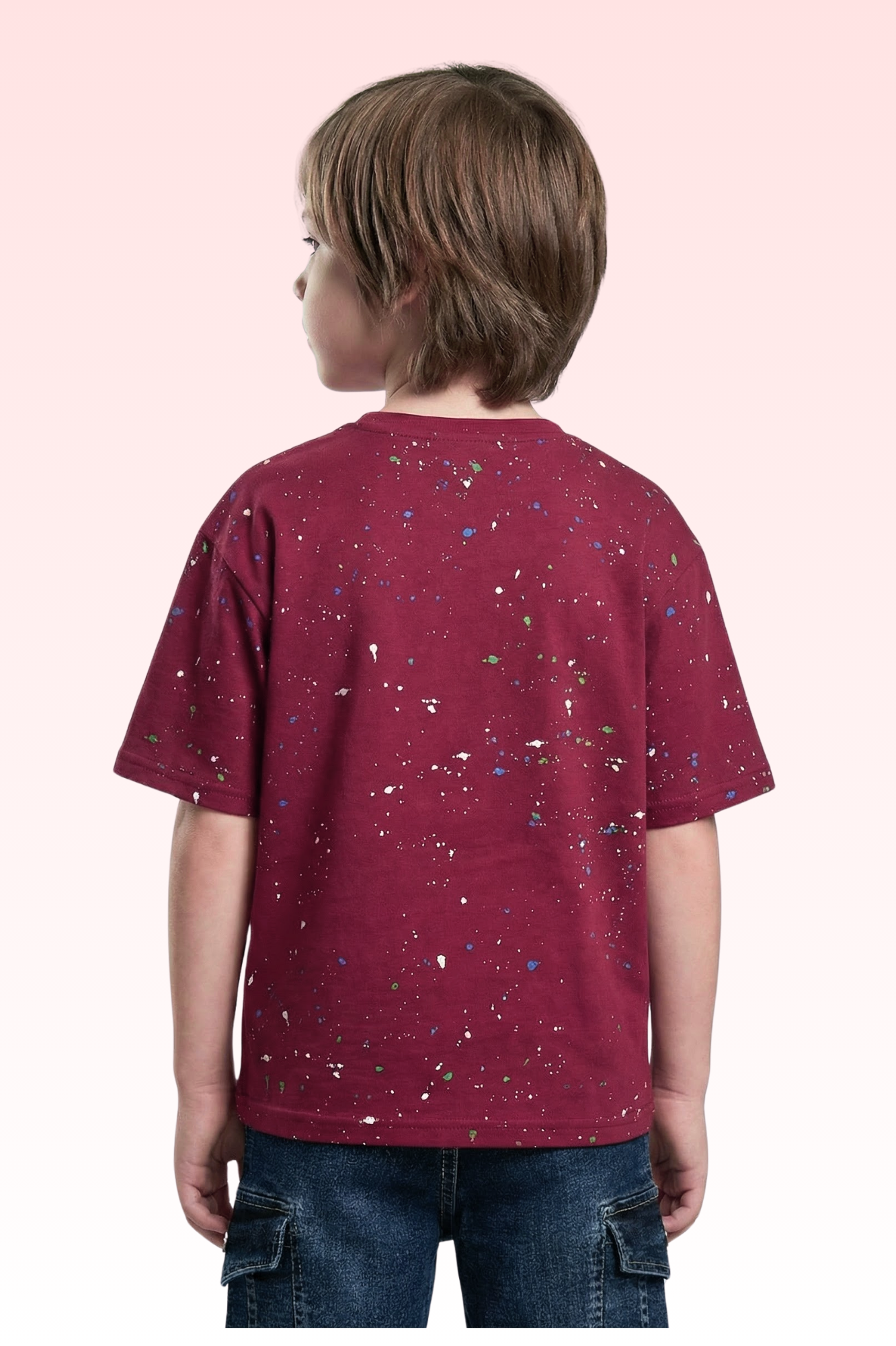 Oversize Purple Animated Print T-shirt for Boys