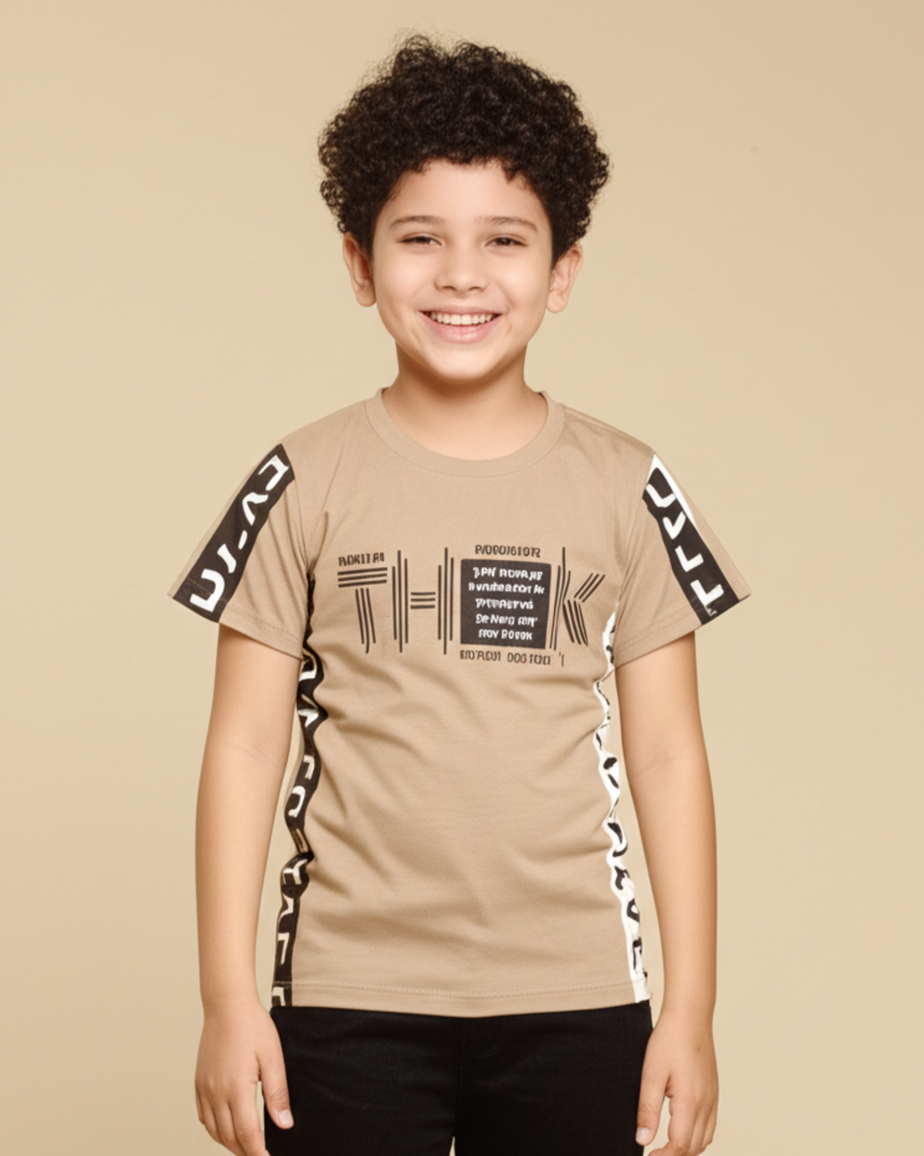 Boys Printed T-Shirt coffee designer print Cotton for kids