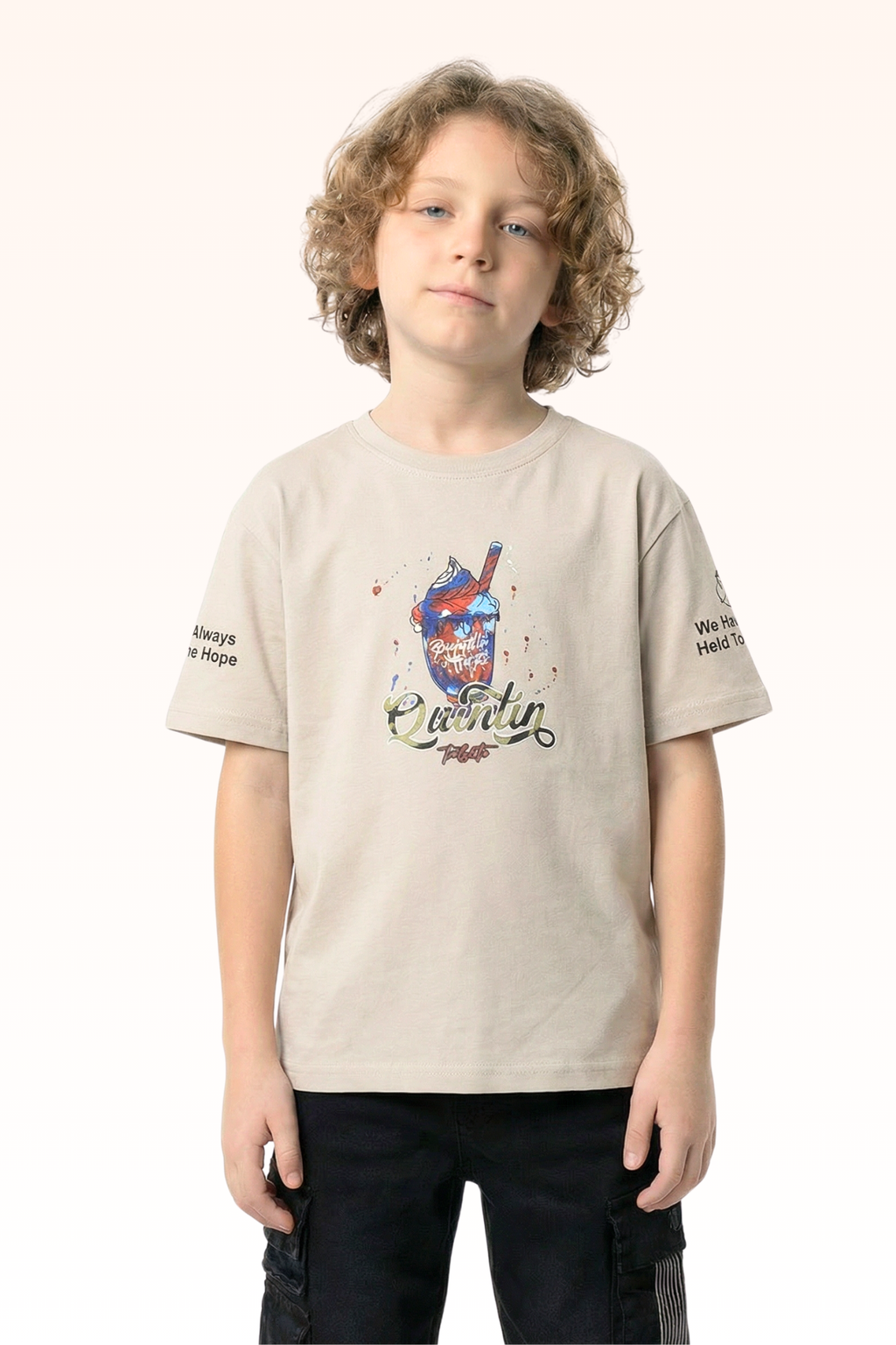 Oversize Light Grey T-shirt for Boys
