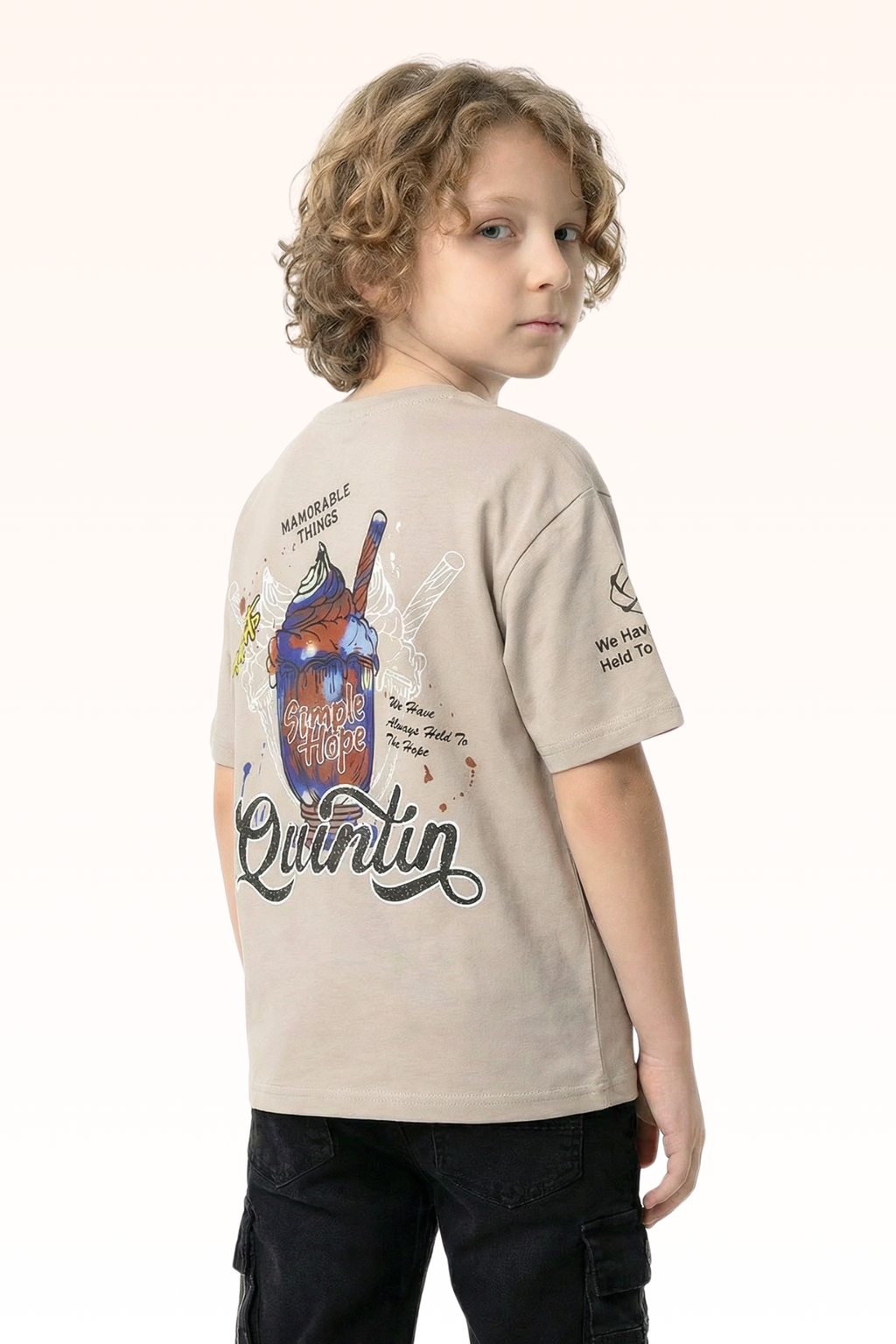 Oversize Light Grey T-shirt for Boys