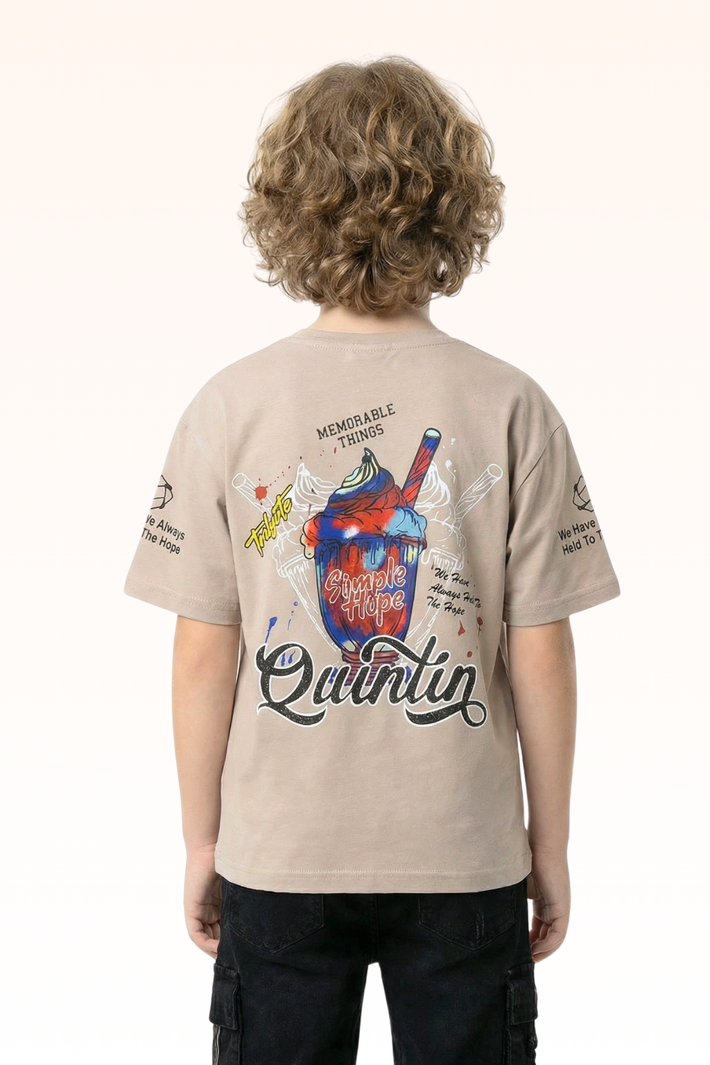 Oversize Light Grey T-shirt for Boys